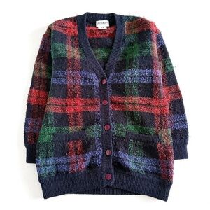 Vintage Principles, Plaid Cardigan / Sports Sweater